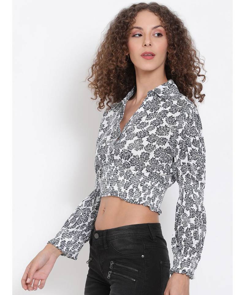printed White Viscose   Top
