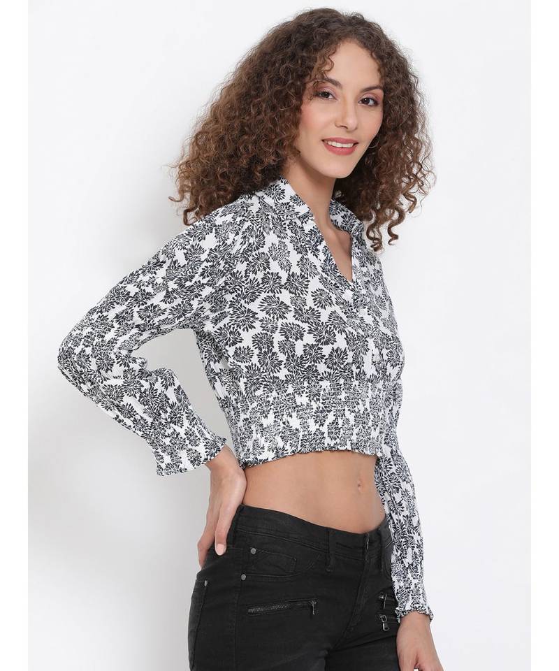 printed White Viscose   Top