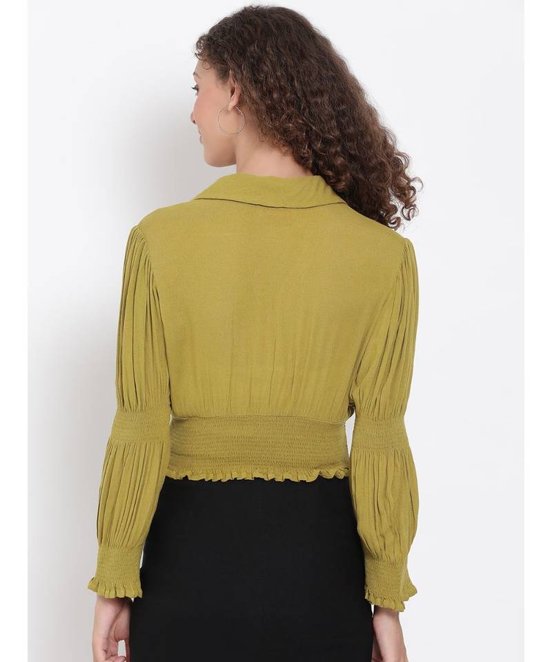 plain Olive Viscose   Top