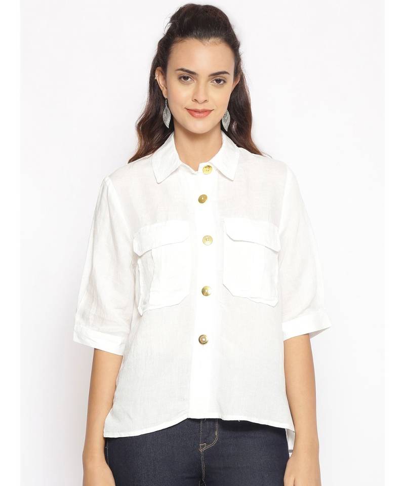 plain White Cotton   Shirt
