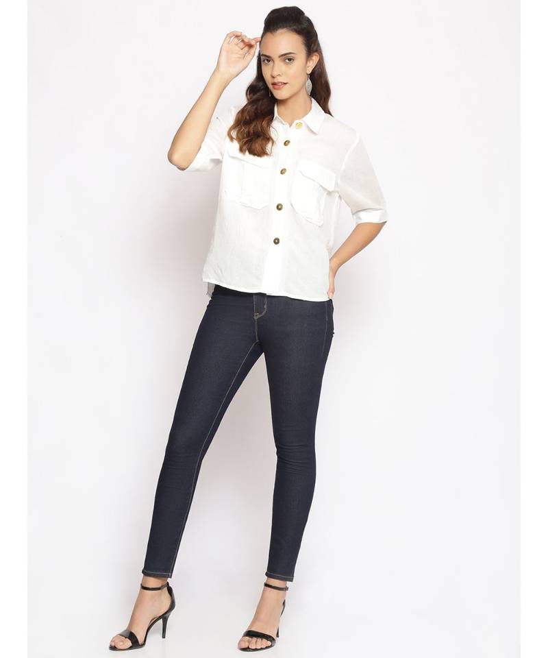 plain White Cotton   Shirt