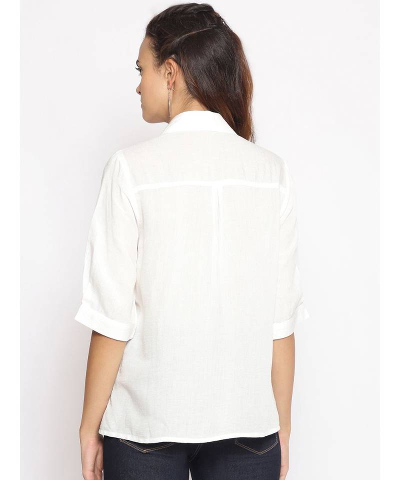 plain White Cotton   Shirt