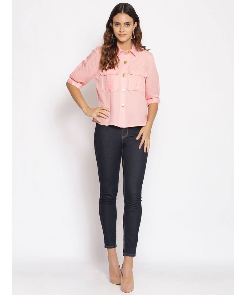 plain Pink Cotton   Shirt