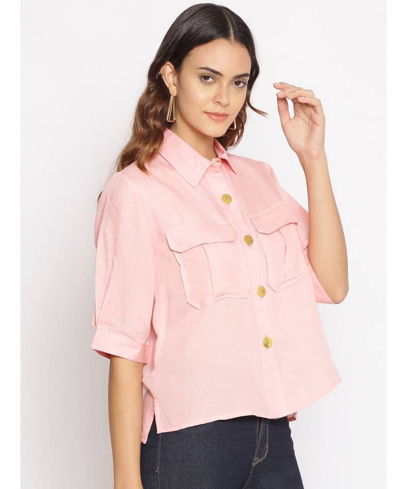 plain Pink Cotton   Shirt