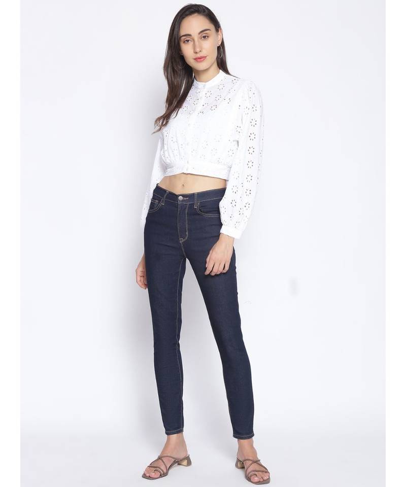 embroidered White Cotton   Shirt