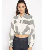 printed Cream Polyester   Shirt