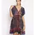 printed blue Polyester   Dress
