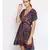 printed blue Polyester   Dress