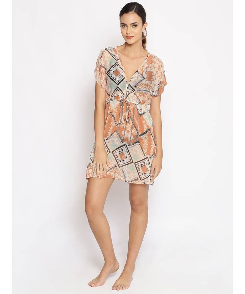 printed Multicolor Polyester   Dress