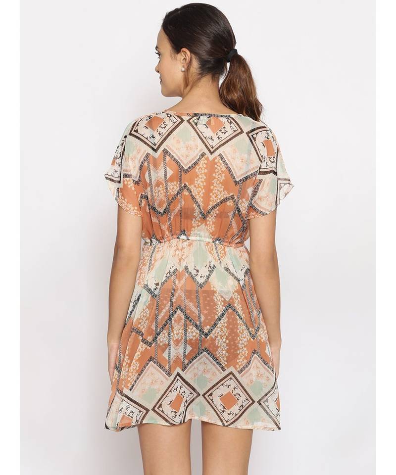 printed Multicolor Polyester   Dress