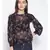 printed Black Polyester   Top