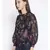 printed Black Polyester   Top