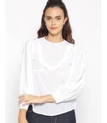 plain White Polyester   Top