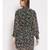 printed Black Polyester   Dress