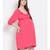 plain Pink Viscose   Dress