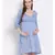 printed Blue Polyester   Dress
