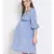 printed Blue Polyester   Dress