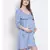 printed Blue Polyester   Dress