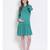 plain Green Viscose   Dress