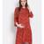printed Red Viscose   Dress