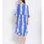 printed Blue Polyester   Dress