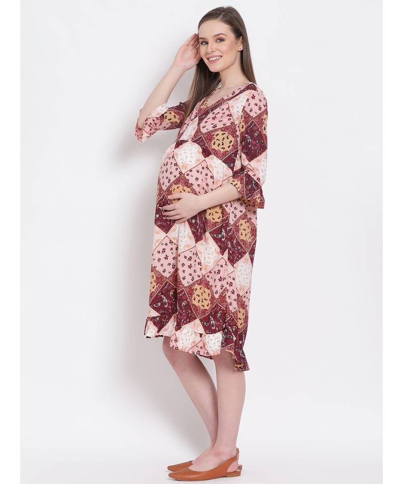 printed Multicolor Polyester   Dress