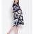 printed blue Polyester   Dress
