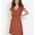 plain Brown Viscose   Dress