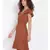 plain Brown Viscose   Dress