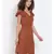plain Brown Viscose   Dress