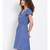 plain Blue Viscose   Dress