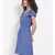 plain Blue Viscose   Dress