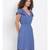 plain Blue Viscose   Dress