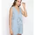 plain Blue Polyester   Jumpsuit