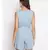 plain Blue Polyester   Jumpsuit