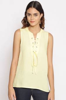 plain Yellow Cotton   Top