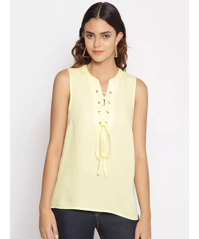 plain Yellow Cotton   Top