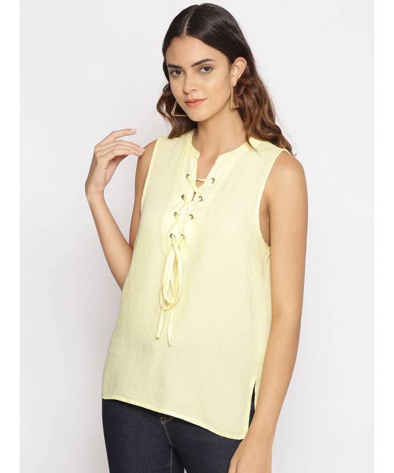 plain Yellow Cotton   Top