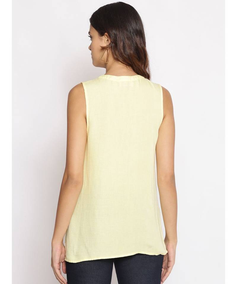 plain Yellow Cotton   Top
