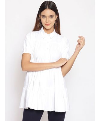 plain White Cotton Tunic - Oxolloxo 