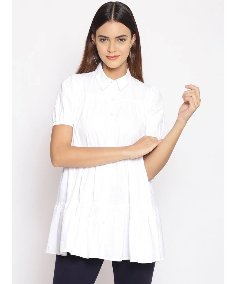 plain White Cotton   Tunic