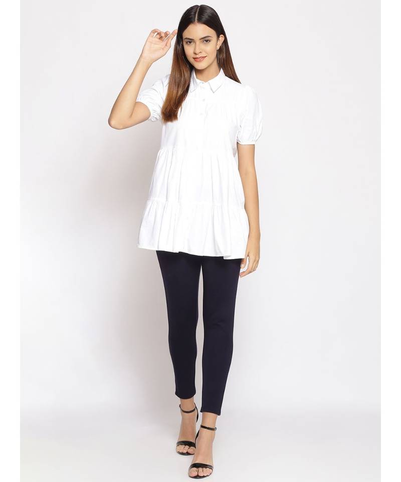 plain White Cotton   Tunic