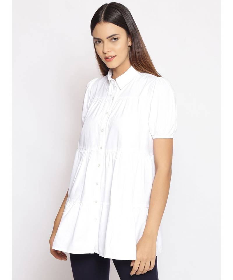 plain White Cotton   Tunic