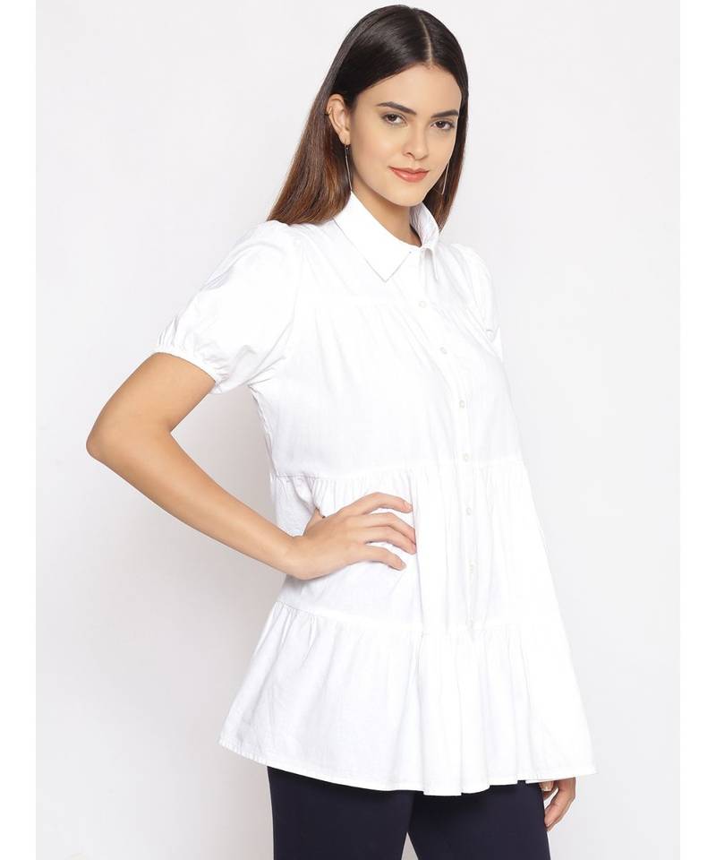 plain White Cotton   Tunic