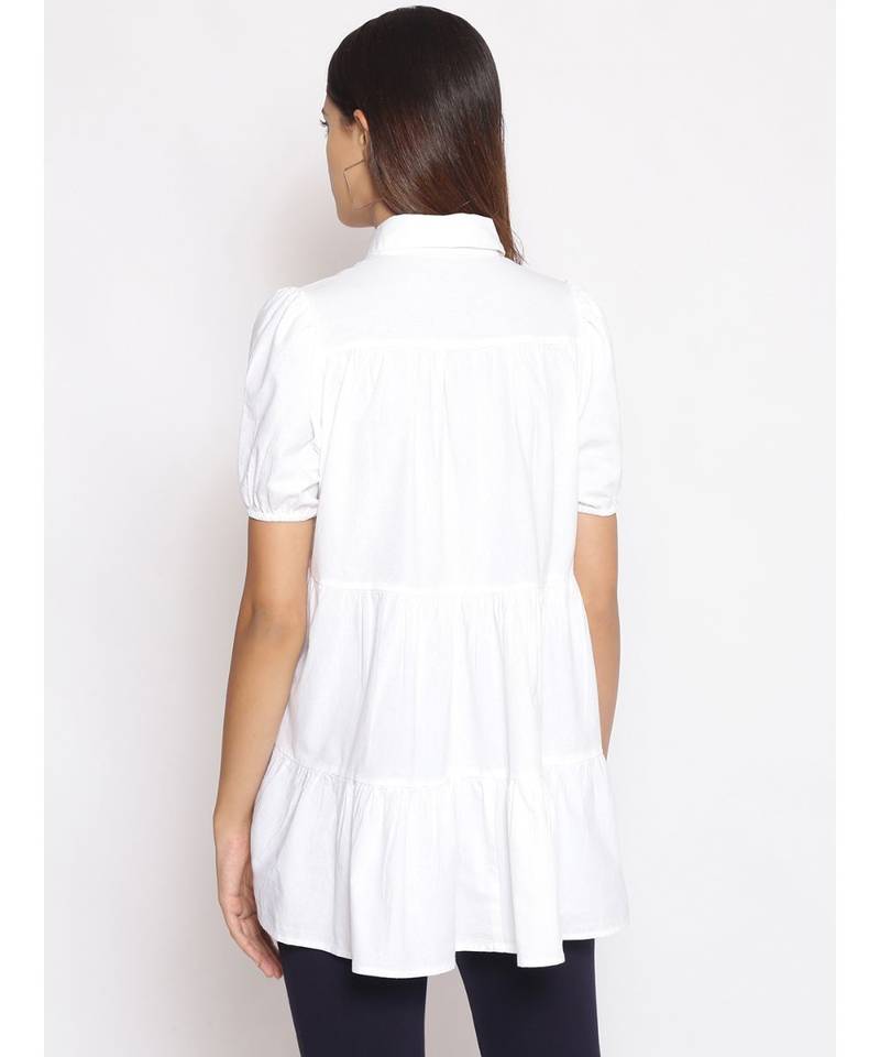 plain White Cotton   Tunic