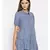 printed Blue Polyester   Tunic