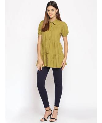 plain Green Cotton   Tunic 2