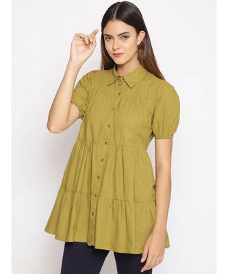 plain Green Cotton   Tunic 3