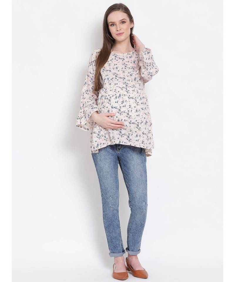 printed Peach Cotton   Top