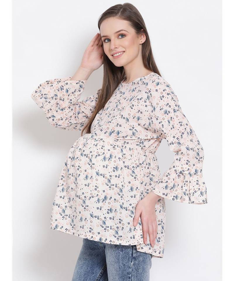 printed Peach Cotton   Top